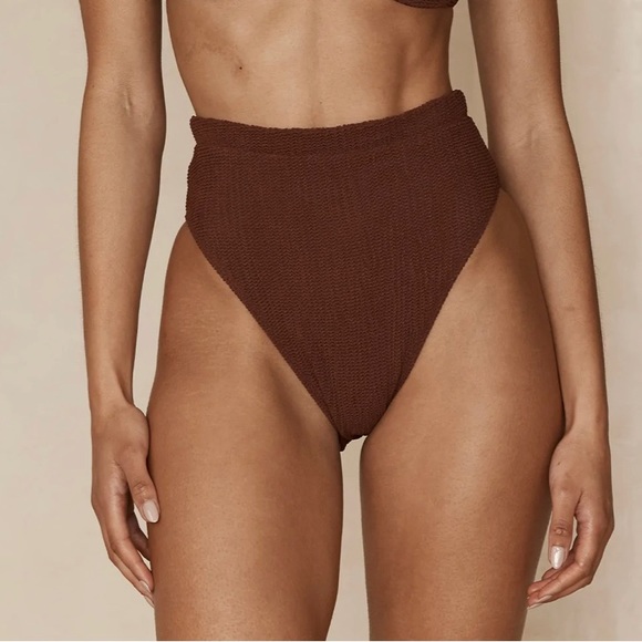 Monday Swimwear Set S/M. NWT- SICILY Top M, RIVIERA BOTTOM S- SHADED OAK CRINKLE - Picture 3 of 6